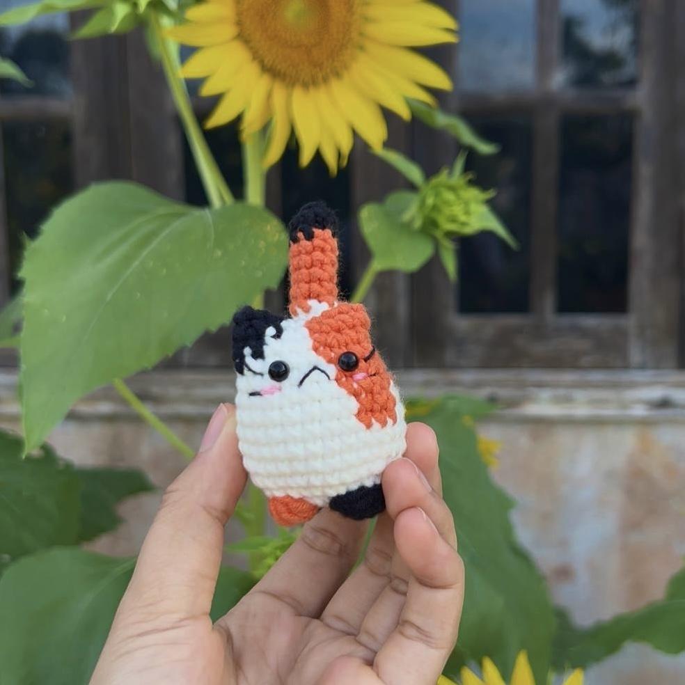 Handmade Crochet Cat Keychain