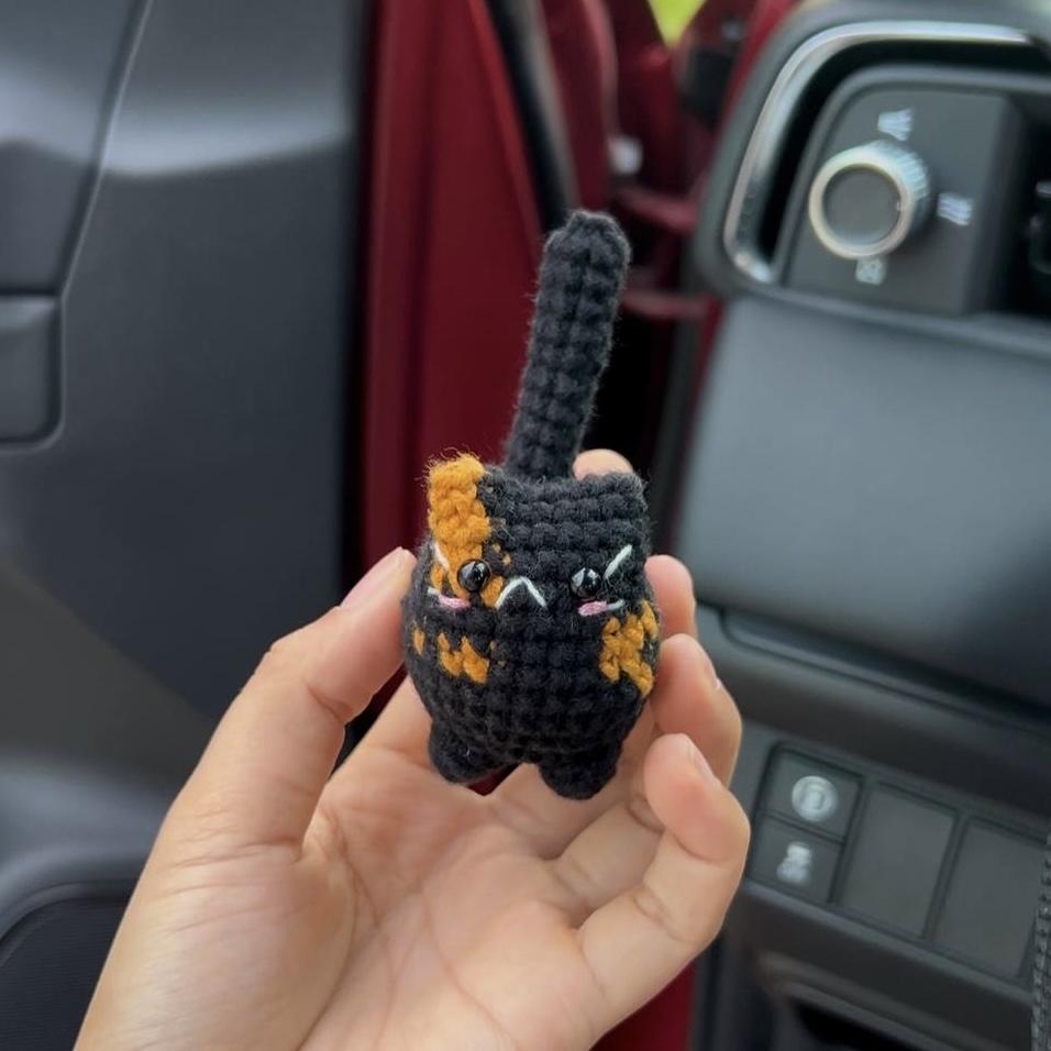 Handmade Crochet Cat Keychain
