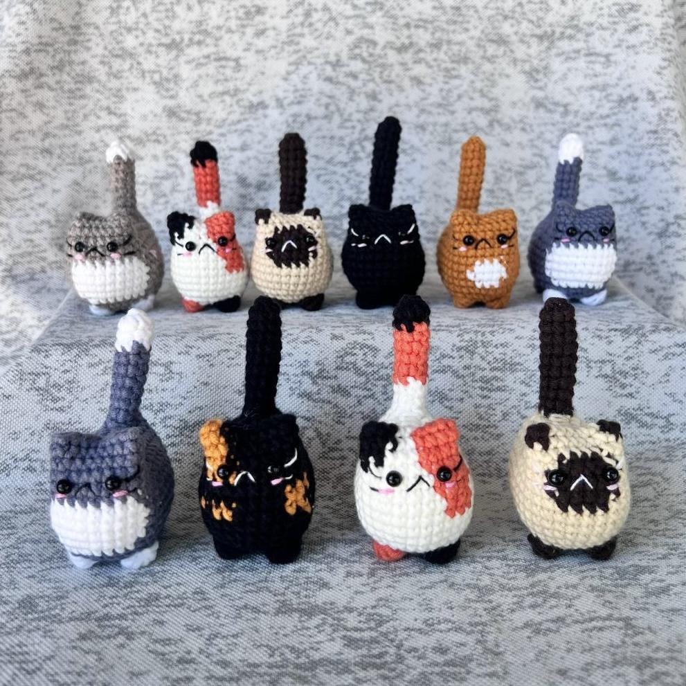 Handmade Crochet Cat Keychain