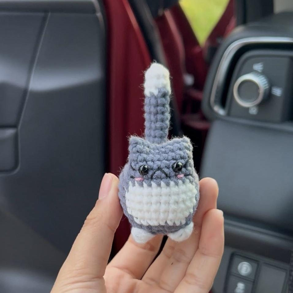 Handmade Crochet Cat Keychain