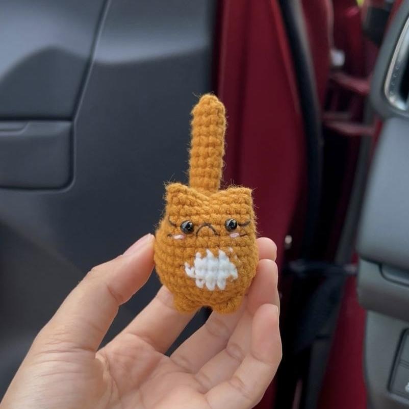 Handmade Crochet Cat Keychain