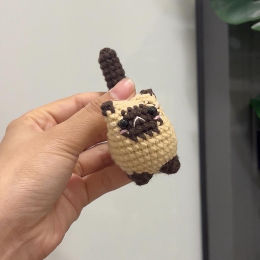 Handmade Crochet Cat Keychain