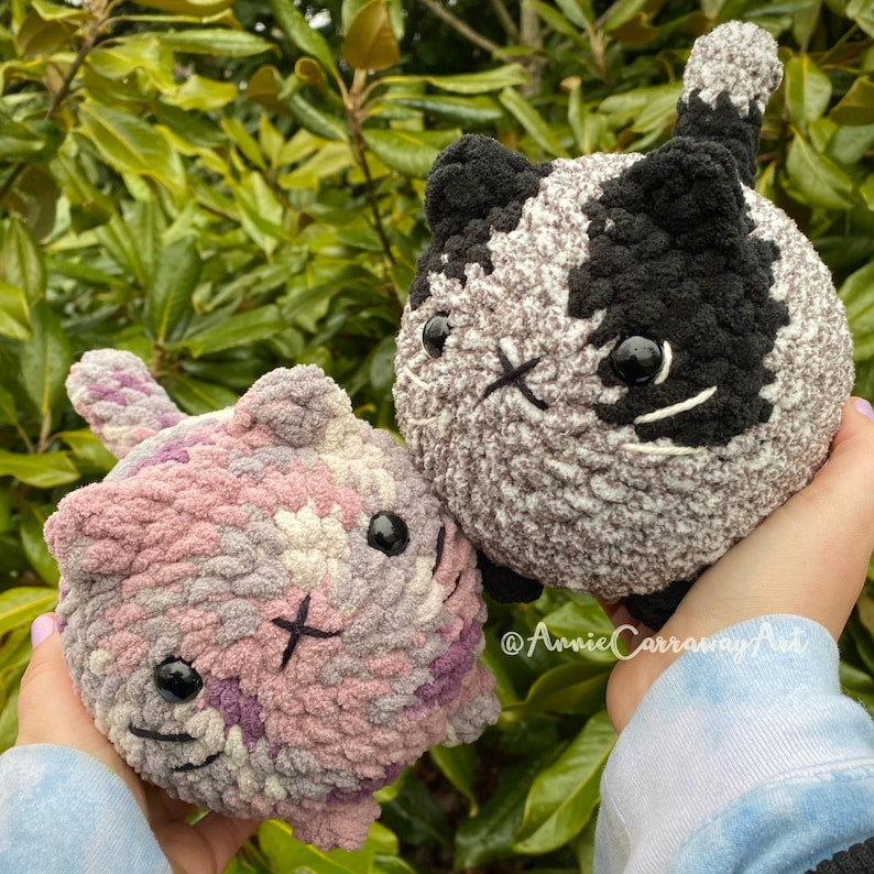 2 in 1 Crochet Pattern Cute Loaf Cat Plushies, Amigurumi Crochet Cat