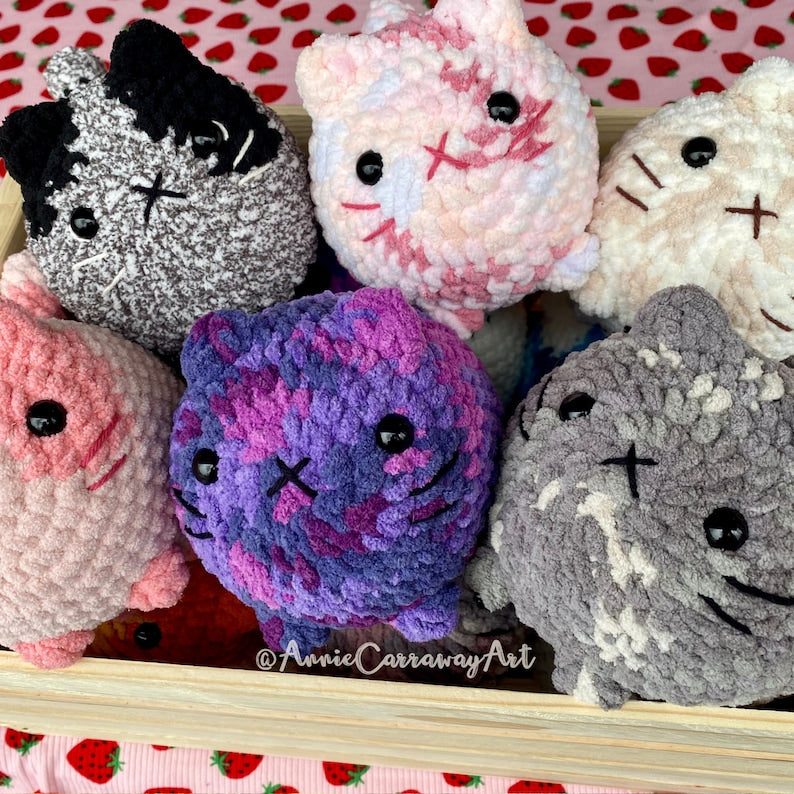 2 in 1 Crochet Pattern Cute Loaf Cat Plushies, Amigurumi Crochet Cat