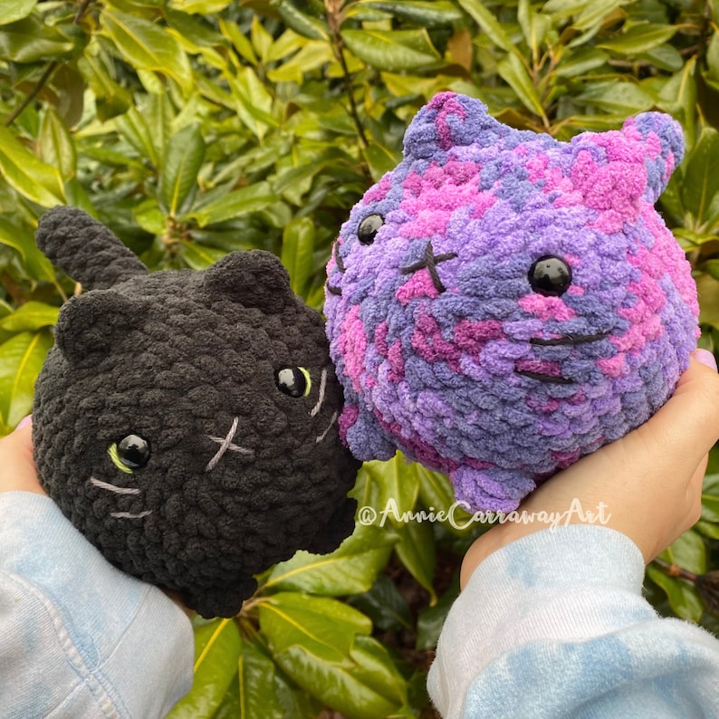 2 in 1 Crochet Pattern Cute Loaf Cat Plushies, Amigurumi Crochet Cat