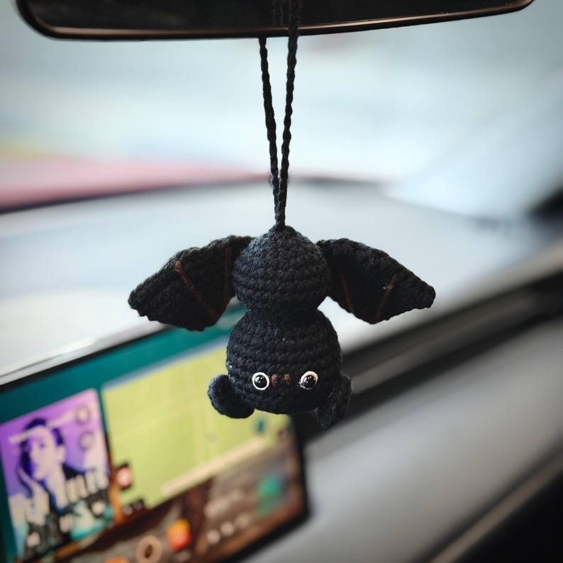 Crochet Bat Halloween Car Hanger