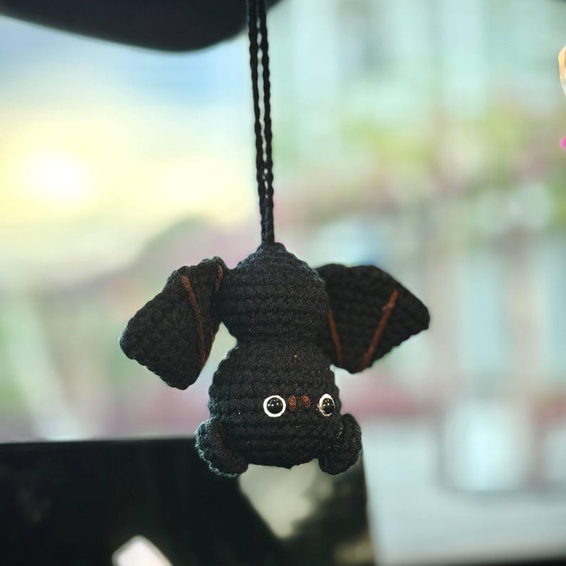Crochet Bat Halloween Car Hanger