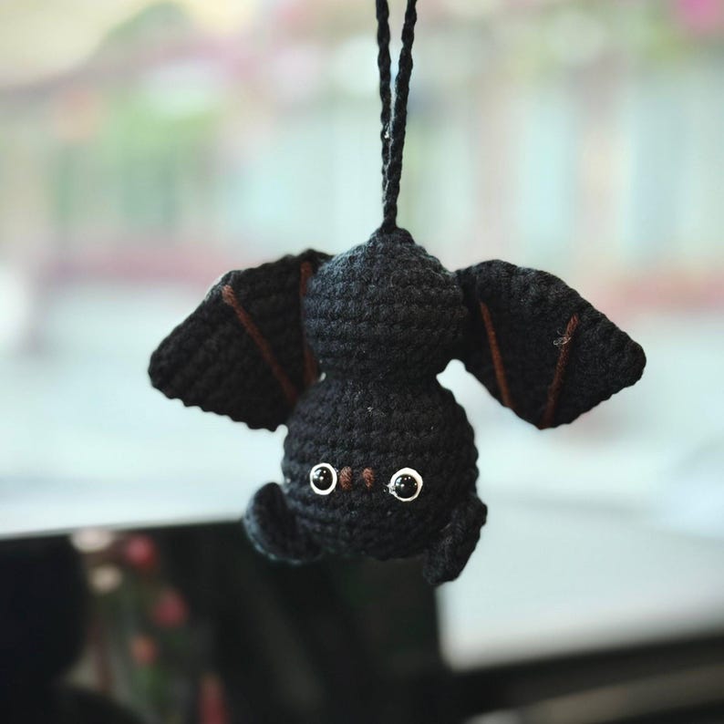 Crochet Bat Halloween Car Hanger