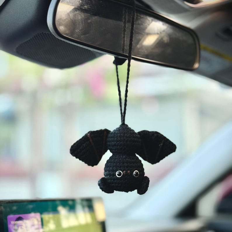 Crochet Bat Halloween Car Hanger