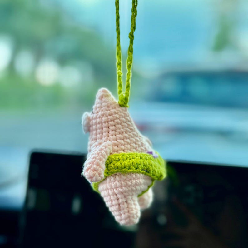 Crochet Patrick Star Car Hanger