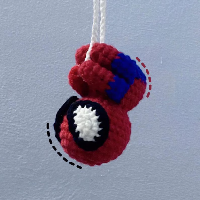 Handmade Crochet Spiderman Car Hanging