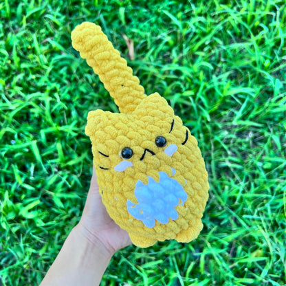Woollypals Crochet Cat Plush Toy, Soft Chubby Kitty Stuffed Animal, Handmade, Features Smiling Eyes & Cute Features
