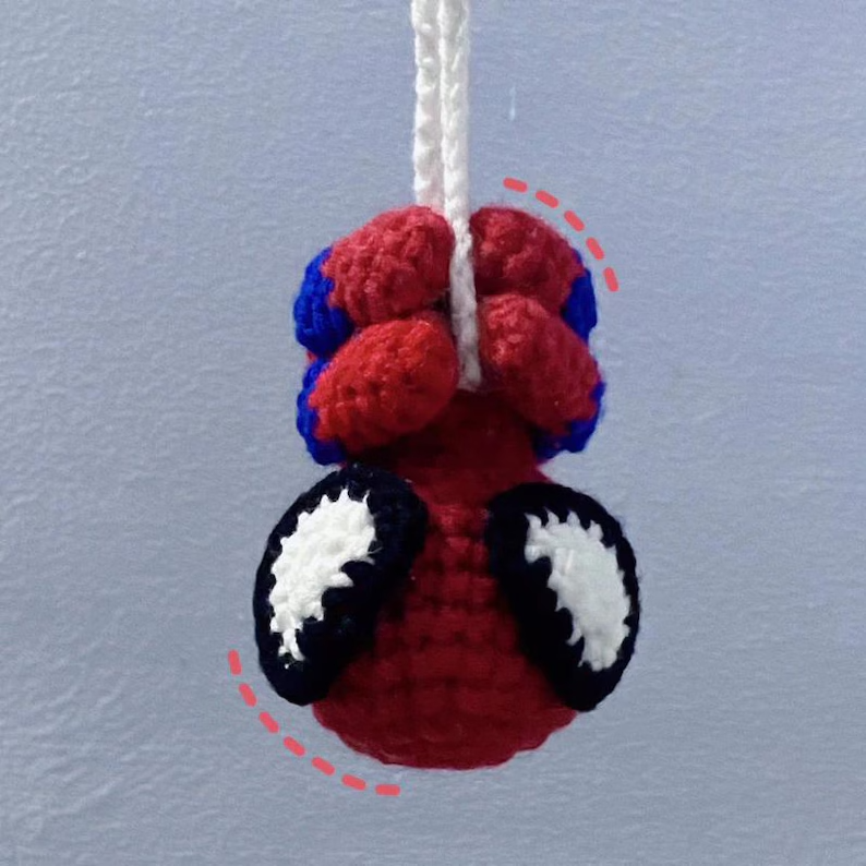 Handmade Crochet Spiderman Car Hanging