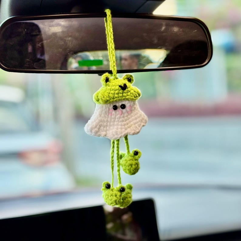 Crochet Boo Ghost Pumpkin Car Hanger