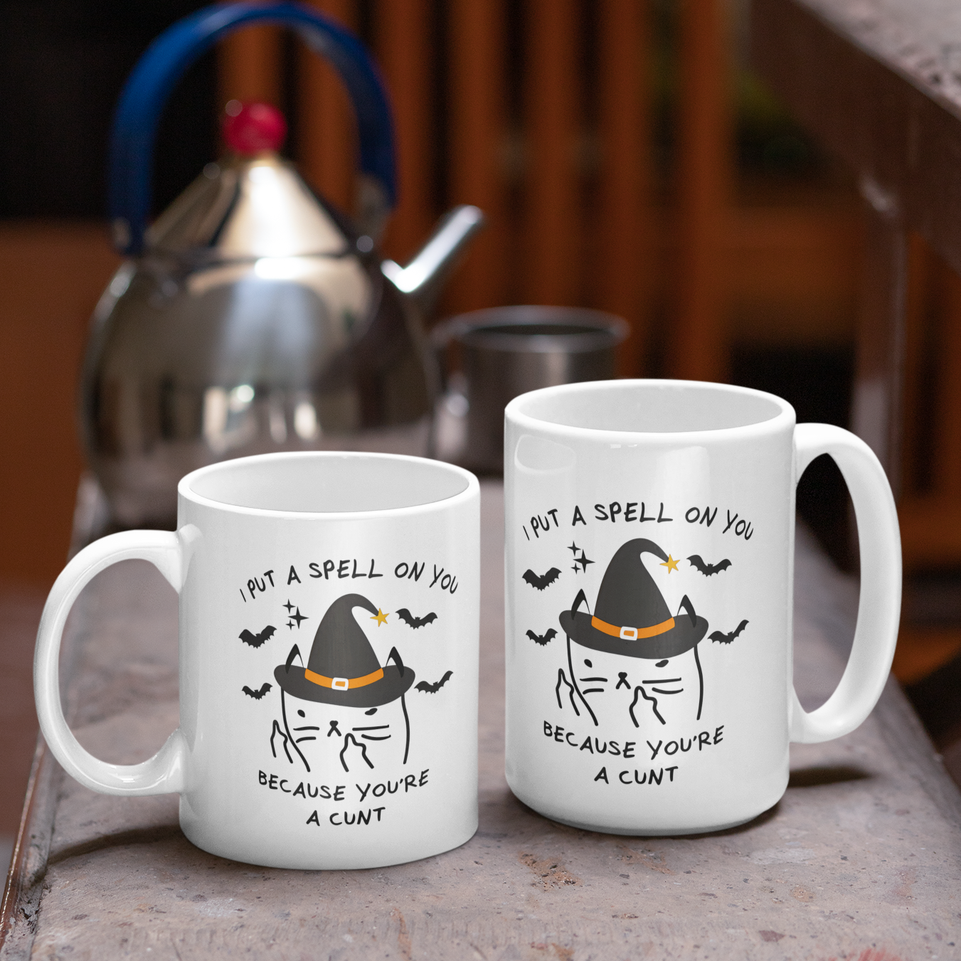 I Put A Spell On You Mean Kitty Halloween Mug