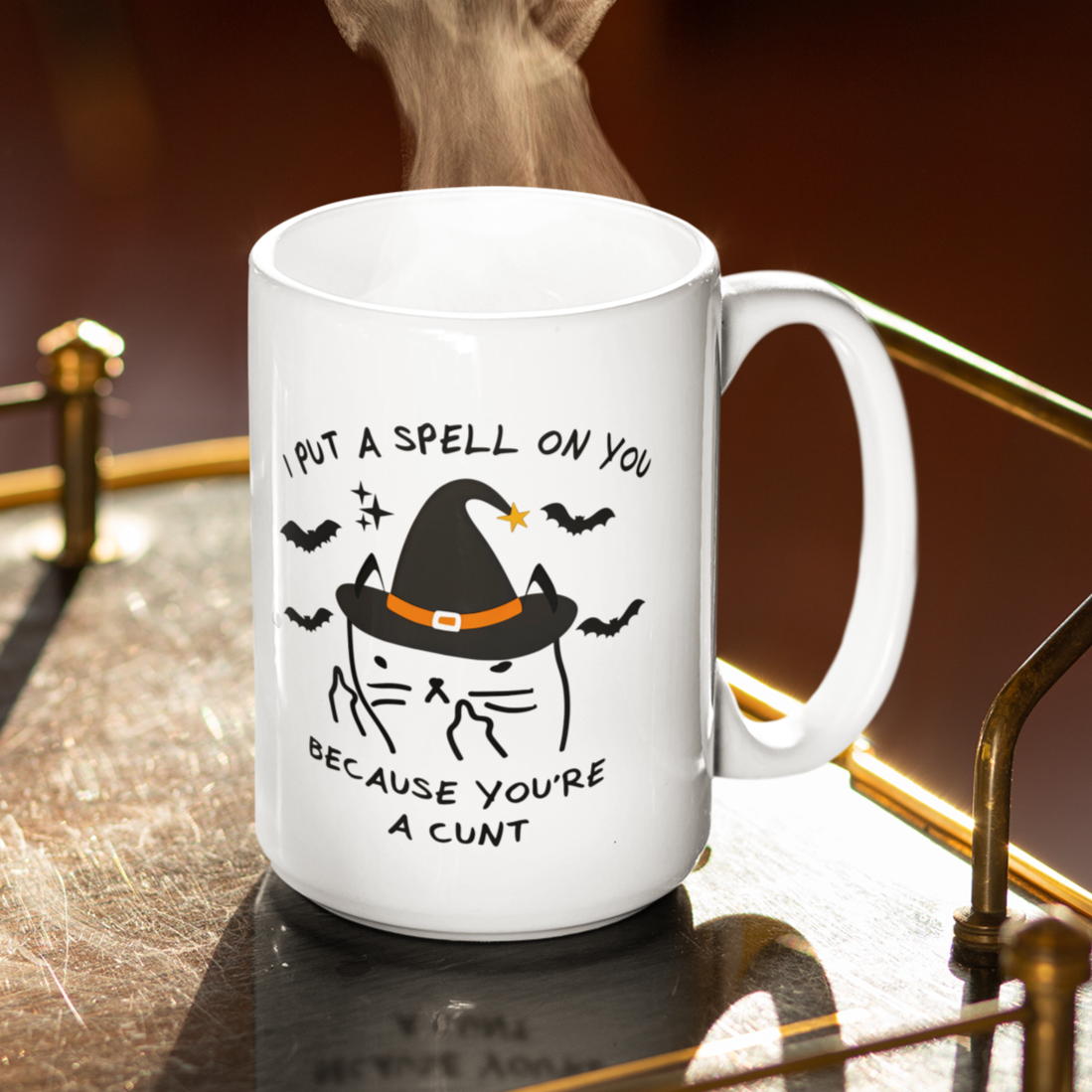 I Put A Spell On You Mean Kitty Halloween Mug
